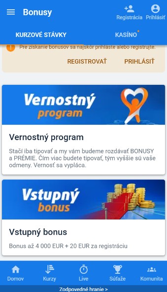 Bonusy Tipsport Sk