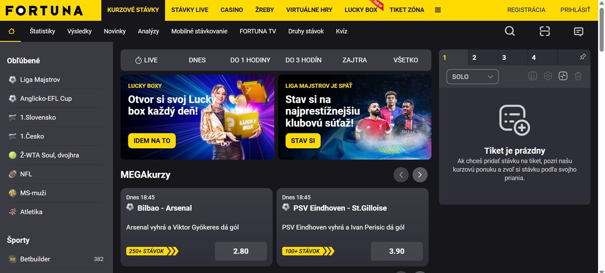 Fortuna Homepage SK