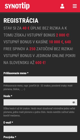 Registracia Synottip SK