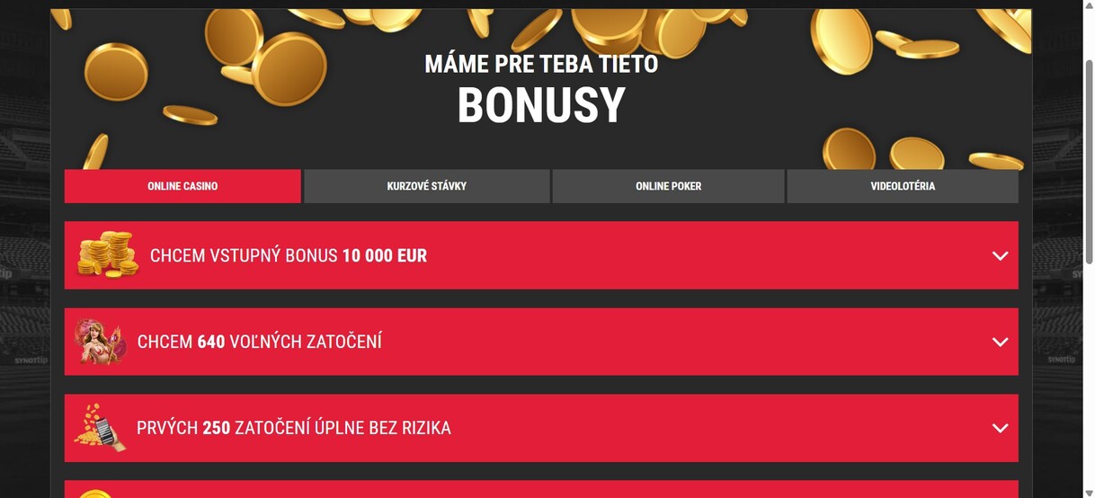 Synottip Bonusy Sk