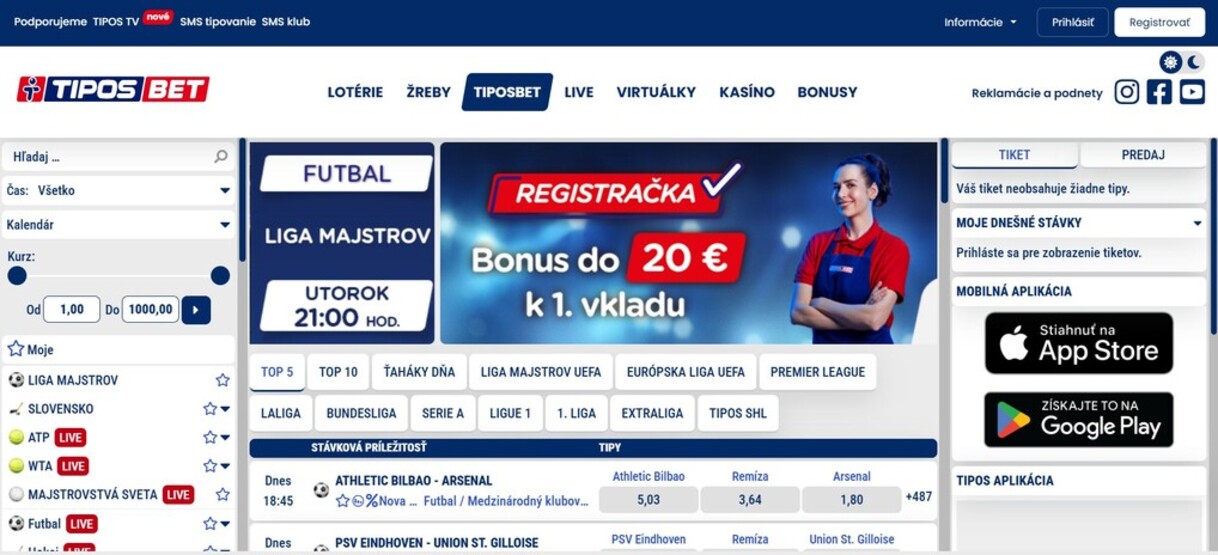 Tiposbet Homepage SK