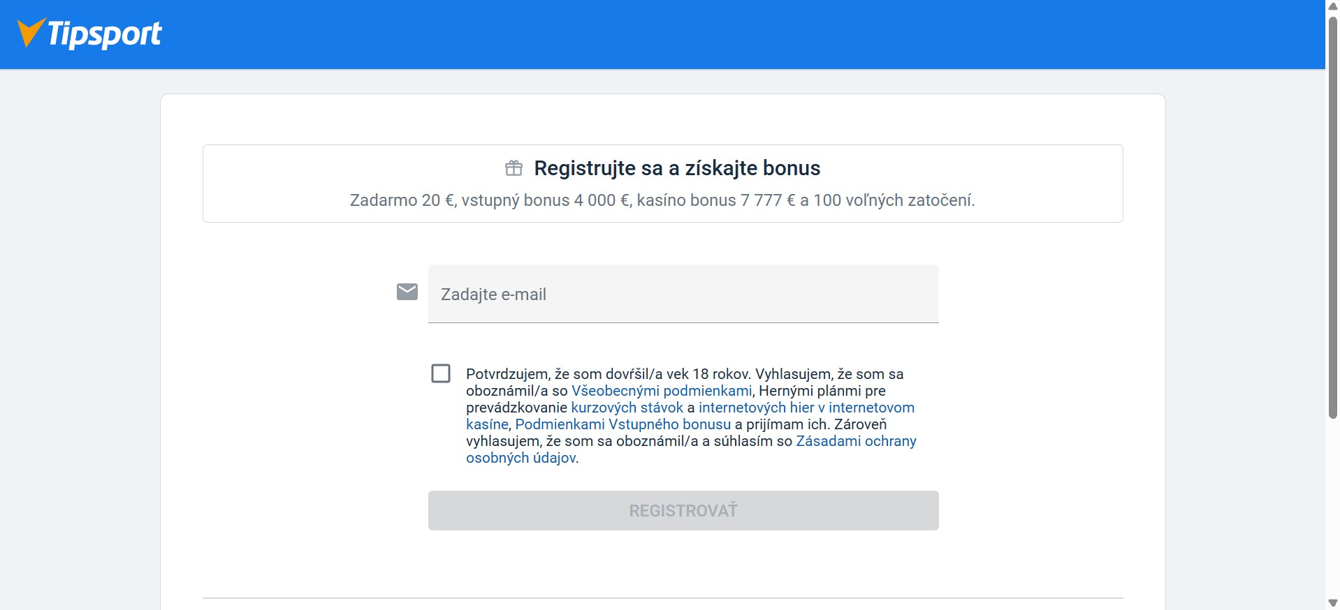 Tipsport Registracia Sk