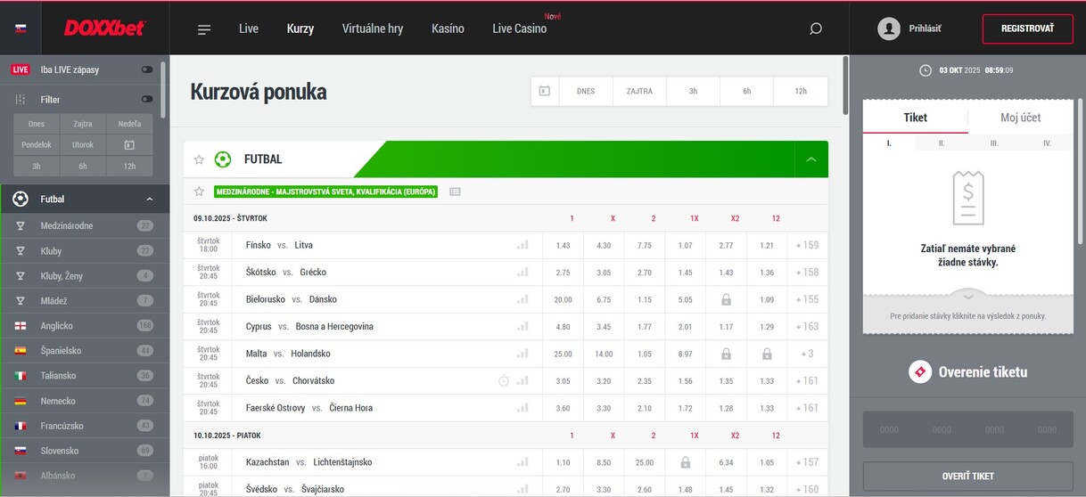 Doxxbet Bookmaker Futbal