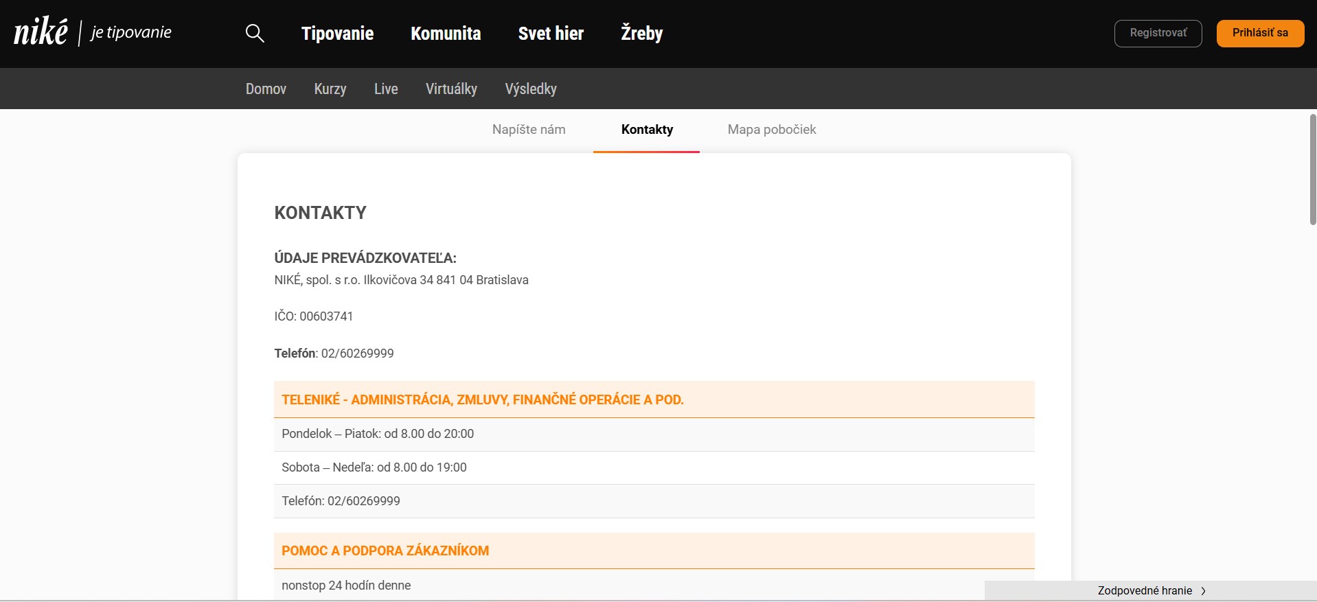 Nike SK Sportsbetting Kontakty