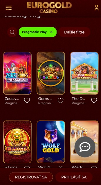 Eurogold Kasínové hry od Pragmatic Play Casino Slovensko