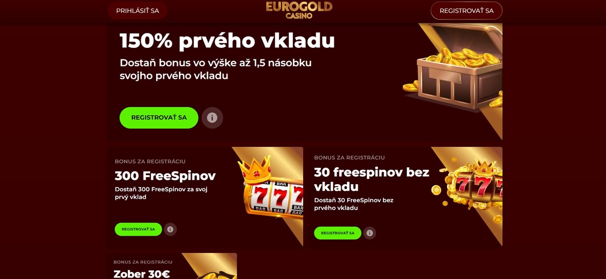 Eurogold Promo akcie kasína Slovensko pc